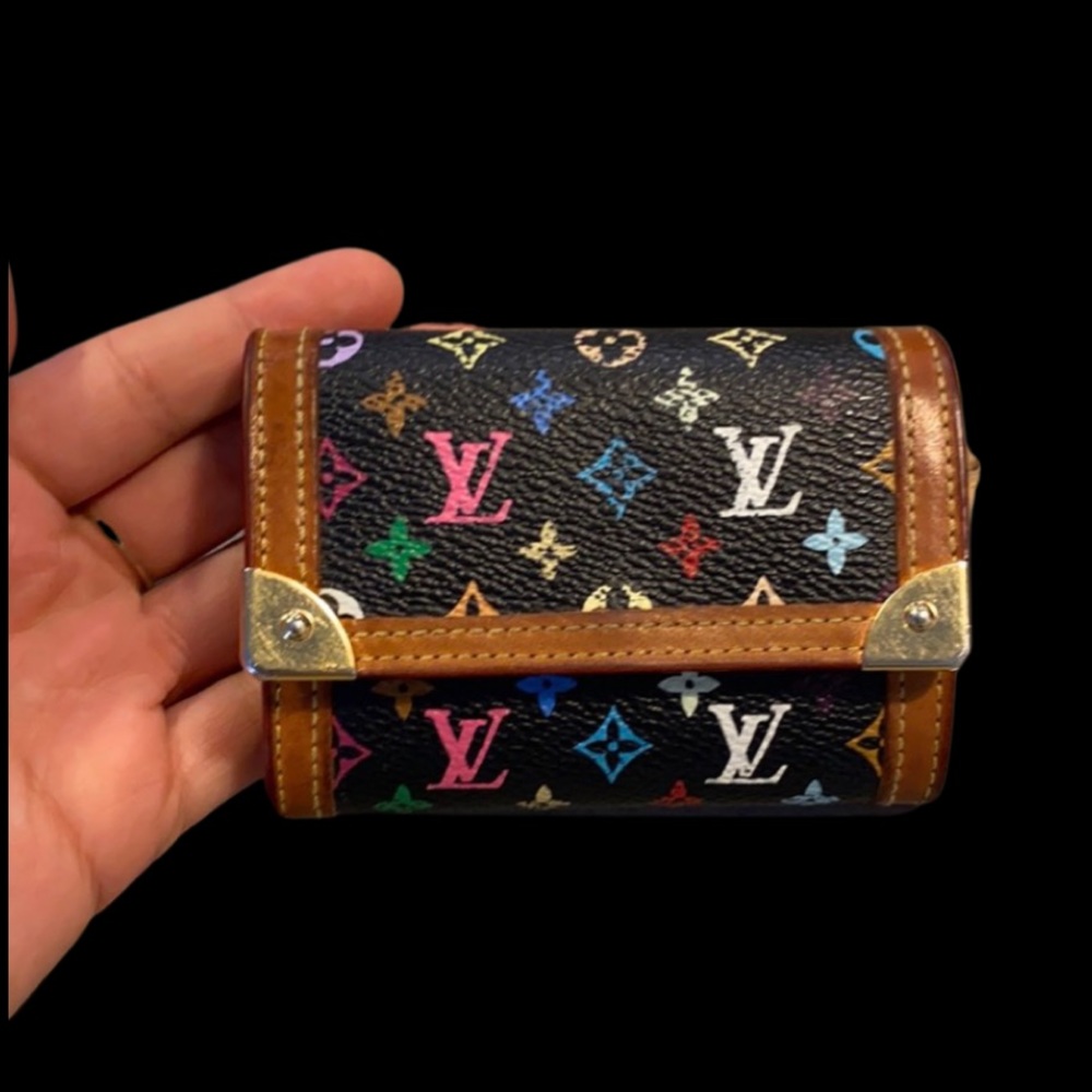 VINTAGE LV MURAKAMI BLACK  CARD HOLDER